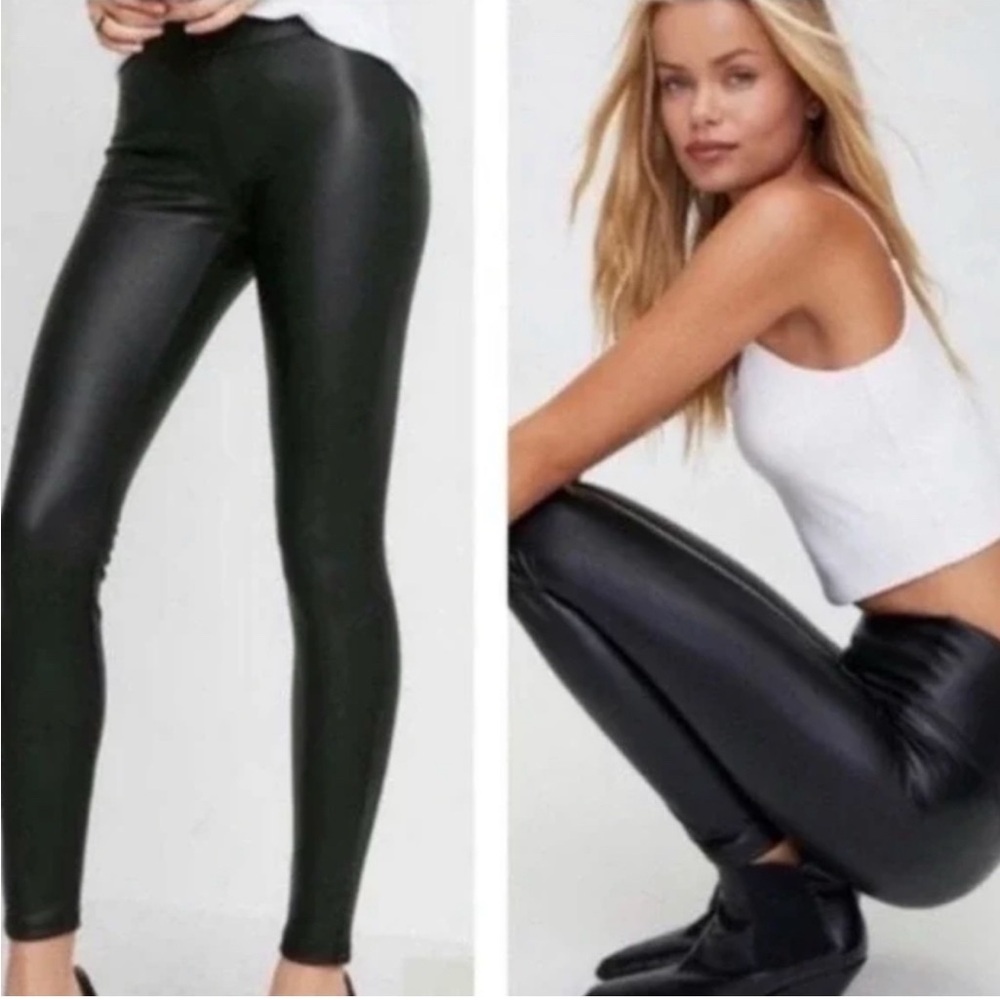 Seven For All Mankind Vegan Leather Sculpted Leggings Size Medium
